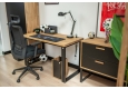 DEERHORN® Kancelársky stôl z dubového dreva a čierneho kovu bez zásteny